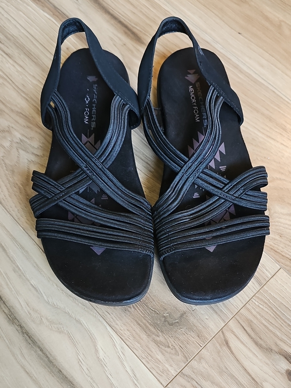 Skechers Reggae Slim Strappy Sandal Black Sandals